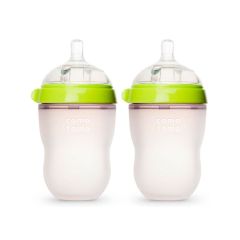 Comotomo - Set de 2 Biberones de Silicona 250ml / 8oz Verde