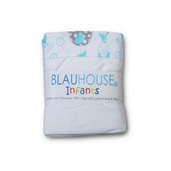 Juego de Sábanas Pack and Play BlancasTurquesa Zoo - BLAUHOUSE