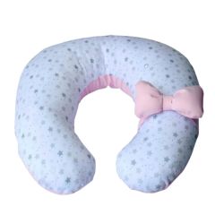 Almohada Cojín 5 en 1 Rosado Estrellas Gris para Lactantes - Maternelle