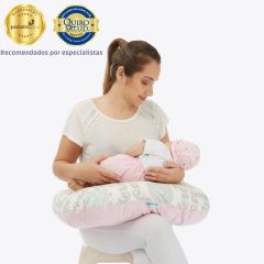 Maternelle - Almohada de Lactancia 5 en 1 Premium Rosado Flores Grandes