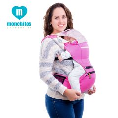 Canguro Baby Hip Carrier con Asiento Rosado - Monchitos