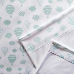 BlauHouse - Sabanas Pack&Play Estampado GLOBOS Y Nubes MENTA