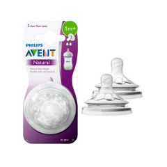 Pack 2 Tetinas para Bebé 1m+ Tetinas Avent Natural 2.0 de Flujo Lento - Philips Avent