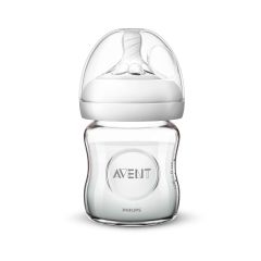 Biberón Avent de vidrio para recien nacido / Biberón anticolico con tetina anatómica Natural 2.0 0M+ 4oz/120ml