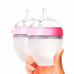 Biberones de 5oz en Forma de seno Materno c/n Tetina Anatomico/Rosado - Comotomo